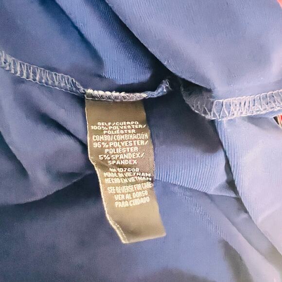 R&K Orange Blue Printed Two Piece Dress Set Size 18 - Picture 5 of 8